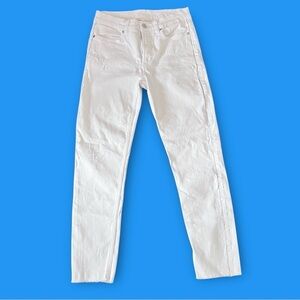ESCADA White Jeans Vintage High Waist Pants Size 34 Frayed Hems